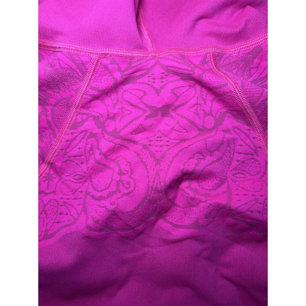 Athleta Floral Jacquard Half Zip Hoodie Pink Athletic Top Women Medium - Picture 10 of 10